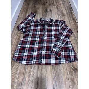 Chaps Performance Plaid Flannel Button Up Shirt Men's XL Red Black White Cotton